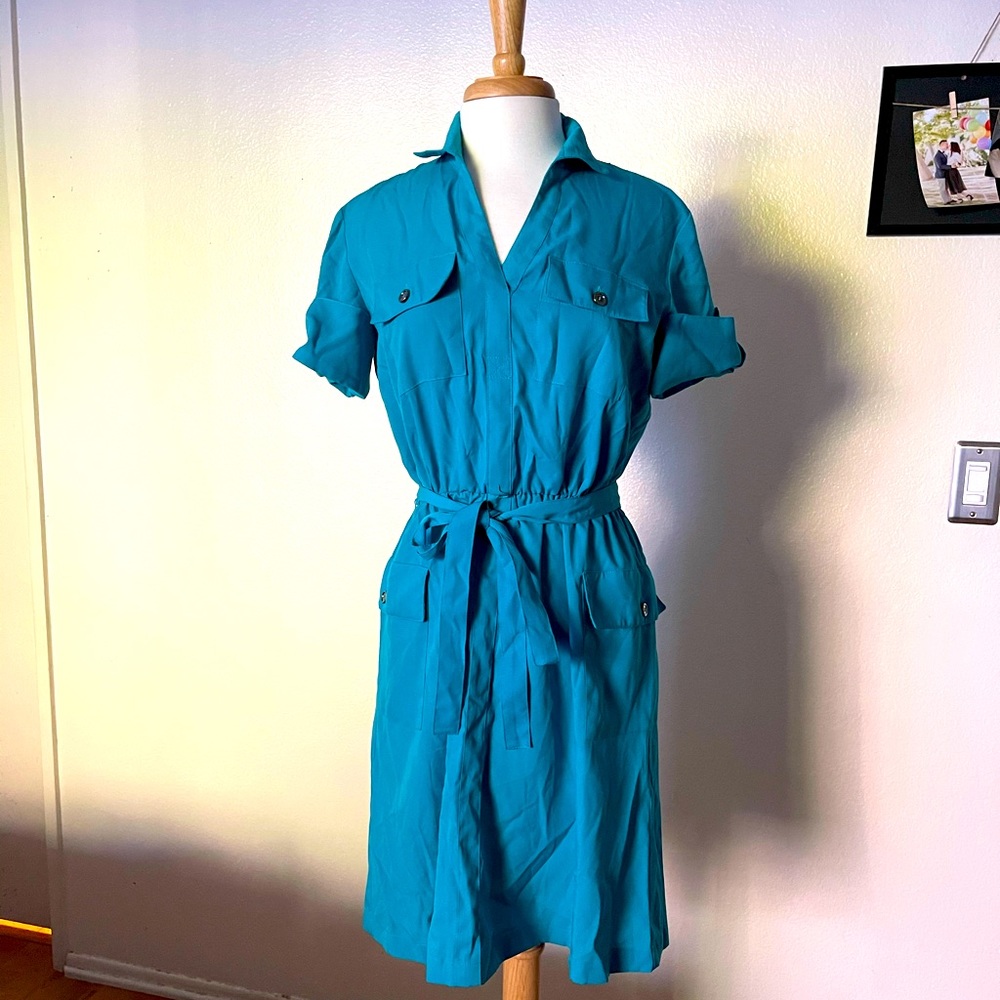 🌿💙Liz Claiborne 90s Safari/Explorer Style Dress